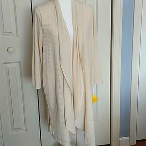 Bobeau Oatmeal Open Long Cardigan L